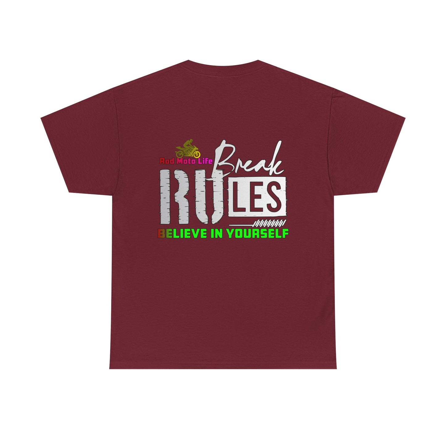 Break Rules, Rad Moto Life, Heavy Cotton T-Shirt