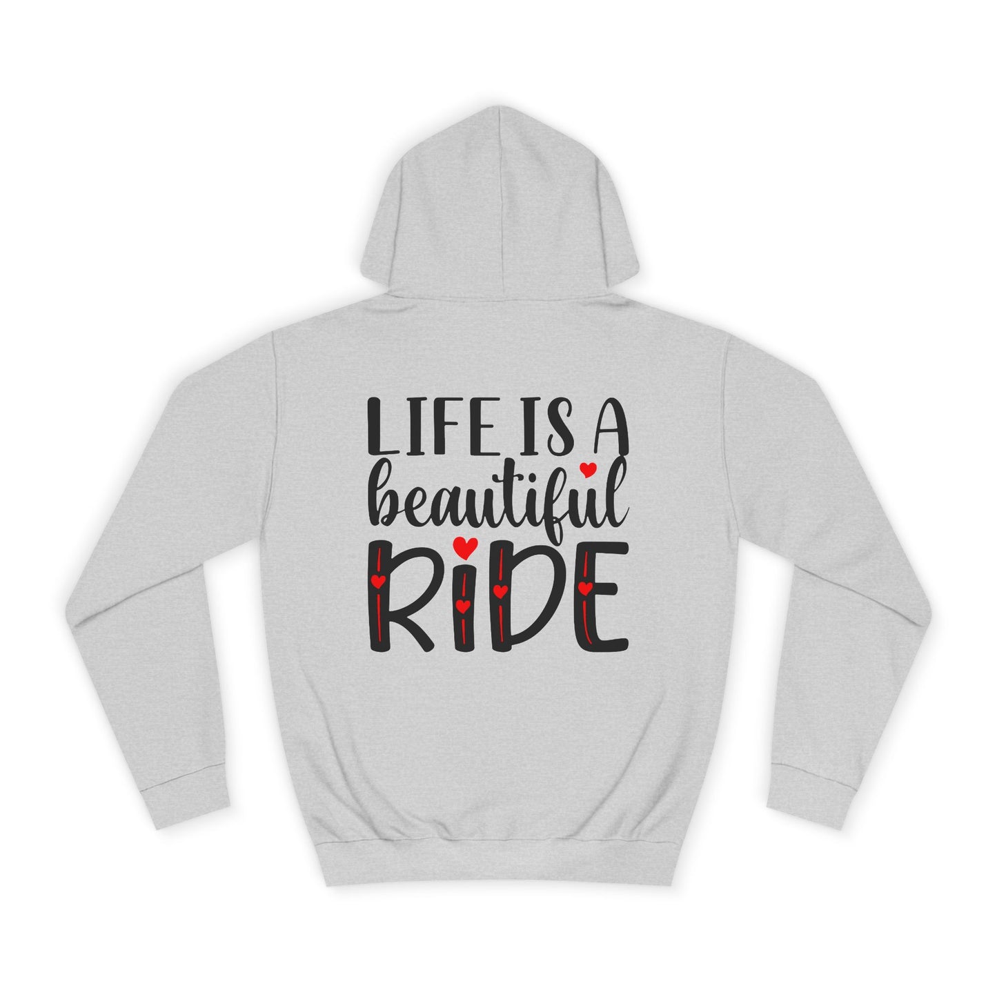 Life is a Beautiful Ride, Rad Moto Bunny, Unisex Hoodie - Biker Style Sweatshirt for Motorcycle Enthusiasts