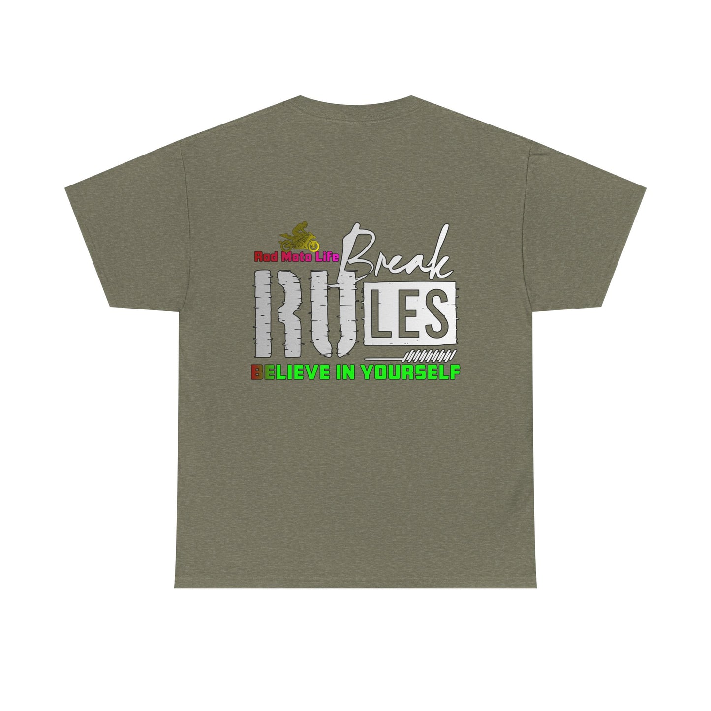 Break Rules, Rad Moto Life, Heavy Cotton T-Shirt