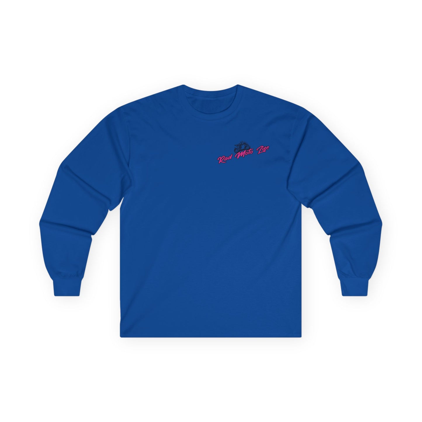 Geared, Rad Moto Life Unisex Long Sleeve Tee - Bold Graphic T-Shirt for Motorcycle Enthusiasts