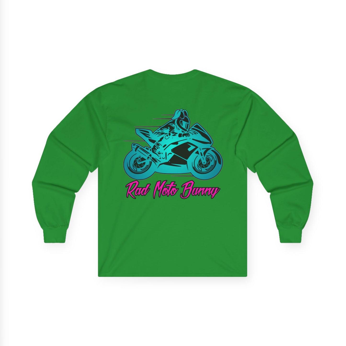 Rad Moto Bunny, Unisex Long Sleeve Tee - Bold Graphic T-Shirt for Motorcycle Enthusiasts
