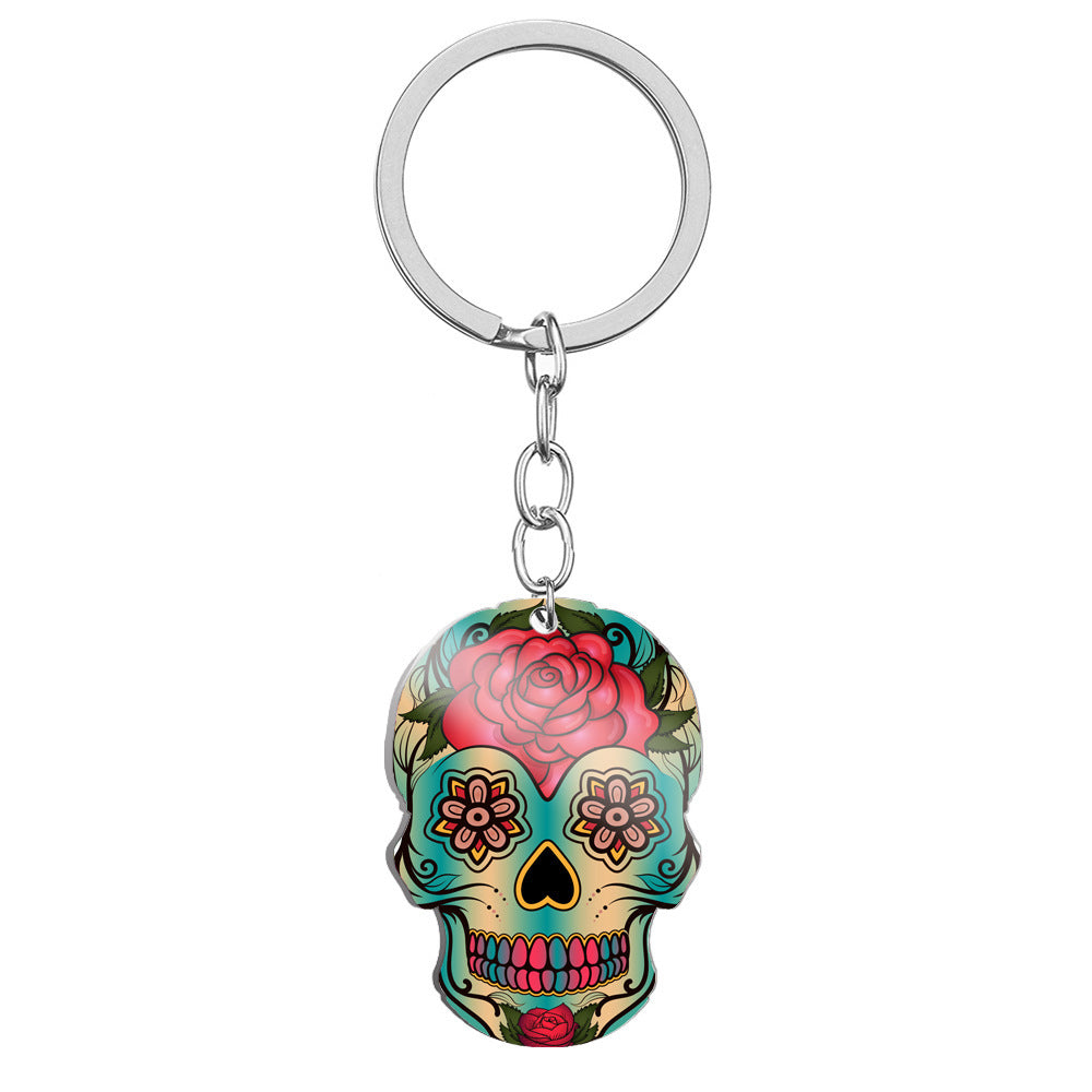 Day Of the Dead Skull Keychain