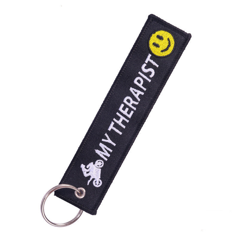 Motorcycle Embroidered Keychain