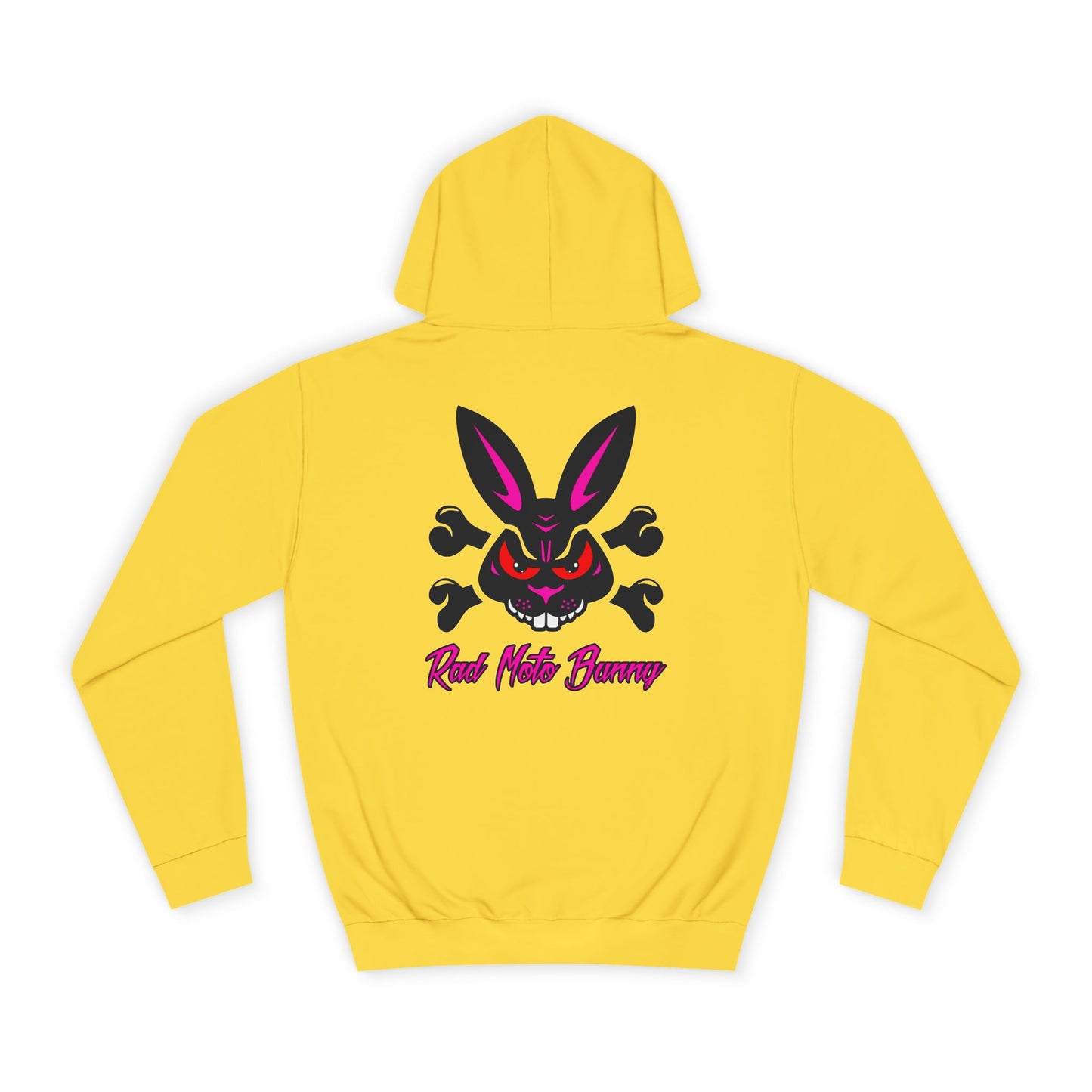 Rad Moto Bunny, Unisex Hoodie - Biker Style Sweatshirt for Motorcycle Enthusiasts