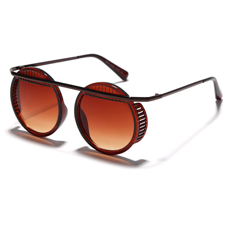 Round frame steampunk sunglasses