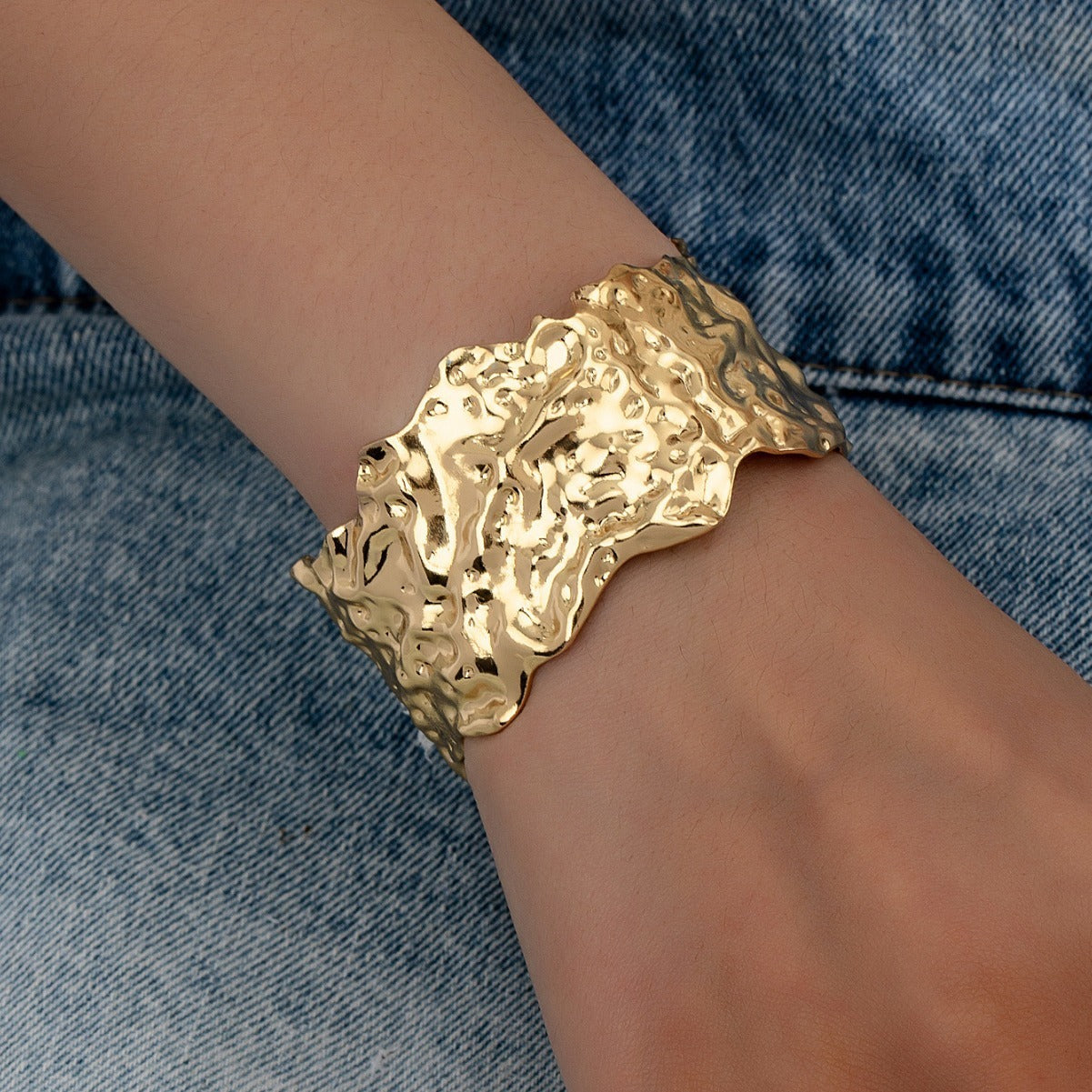 18K Gold Plated Brass Open-ended Bracelet