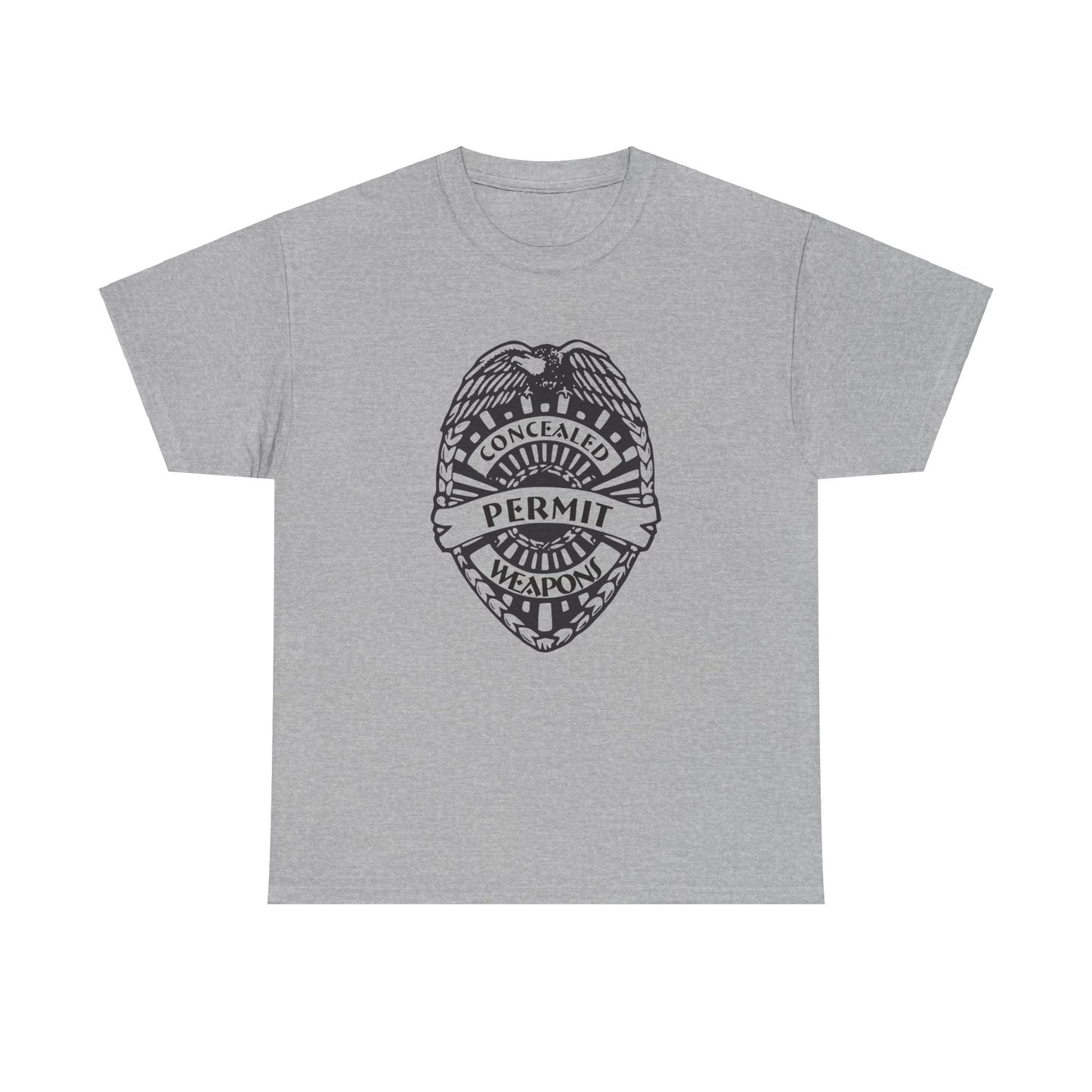 Concealed Weapons Permit Badge. Heavy Cotton T-Shirt