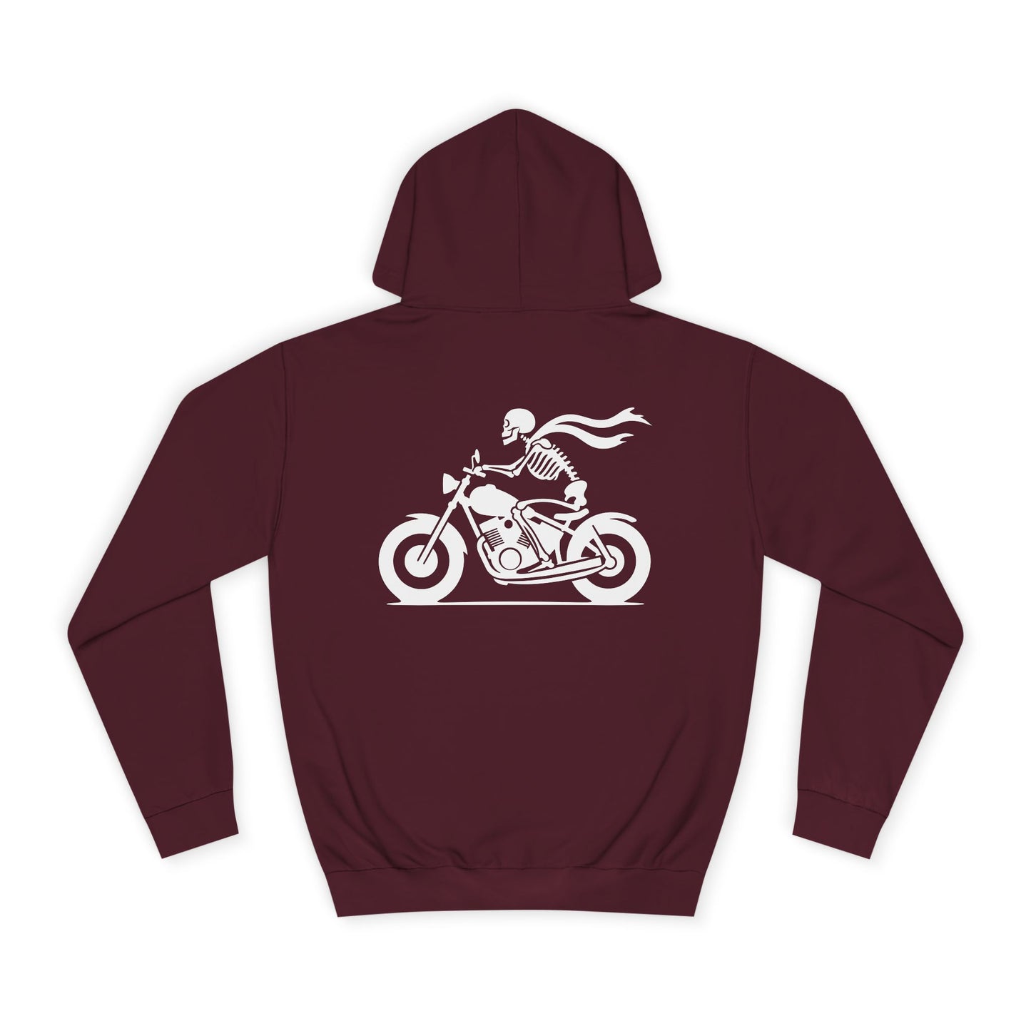 Skeleton Rider, Rad Moto Bunny, Unisex Hoodie - Biker Style Sweatshirt for Motorcycle Enthusiasts