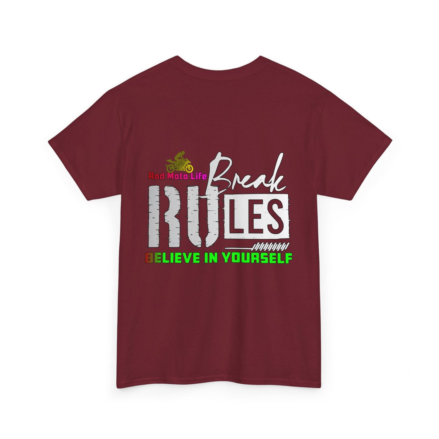 Break Rules, Rad Moto Life, Heavy Cotton T-Shirt