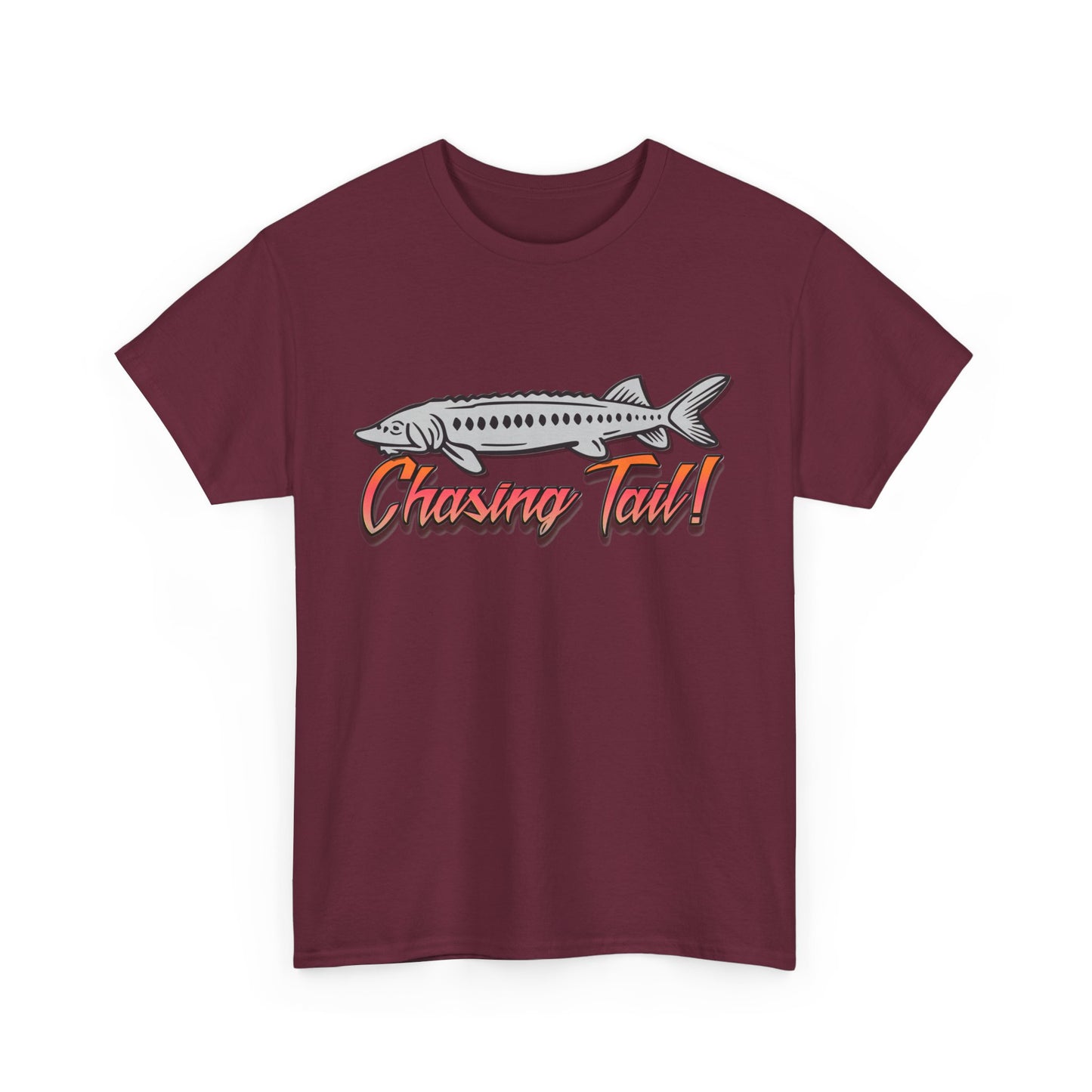 Chasing Tail Sturgeon. Heavy Cotton T-Shirt