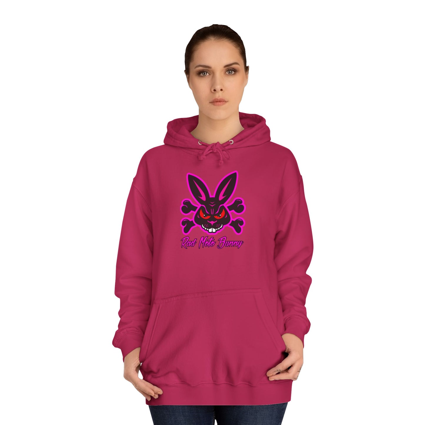 Zombie Bunny, Rad Moto Bunny, Unisex Hoodie - Biker Style Sweatshirt for Motorcycle Enthusiasts