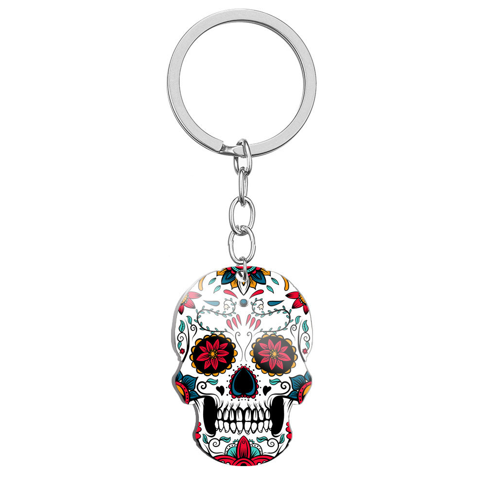 Day Of the Dead Skull Keychain