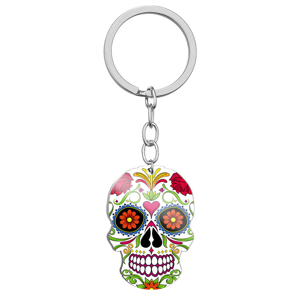 Day Of the Dead Skull Keychain