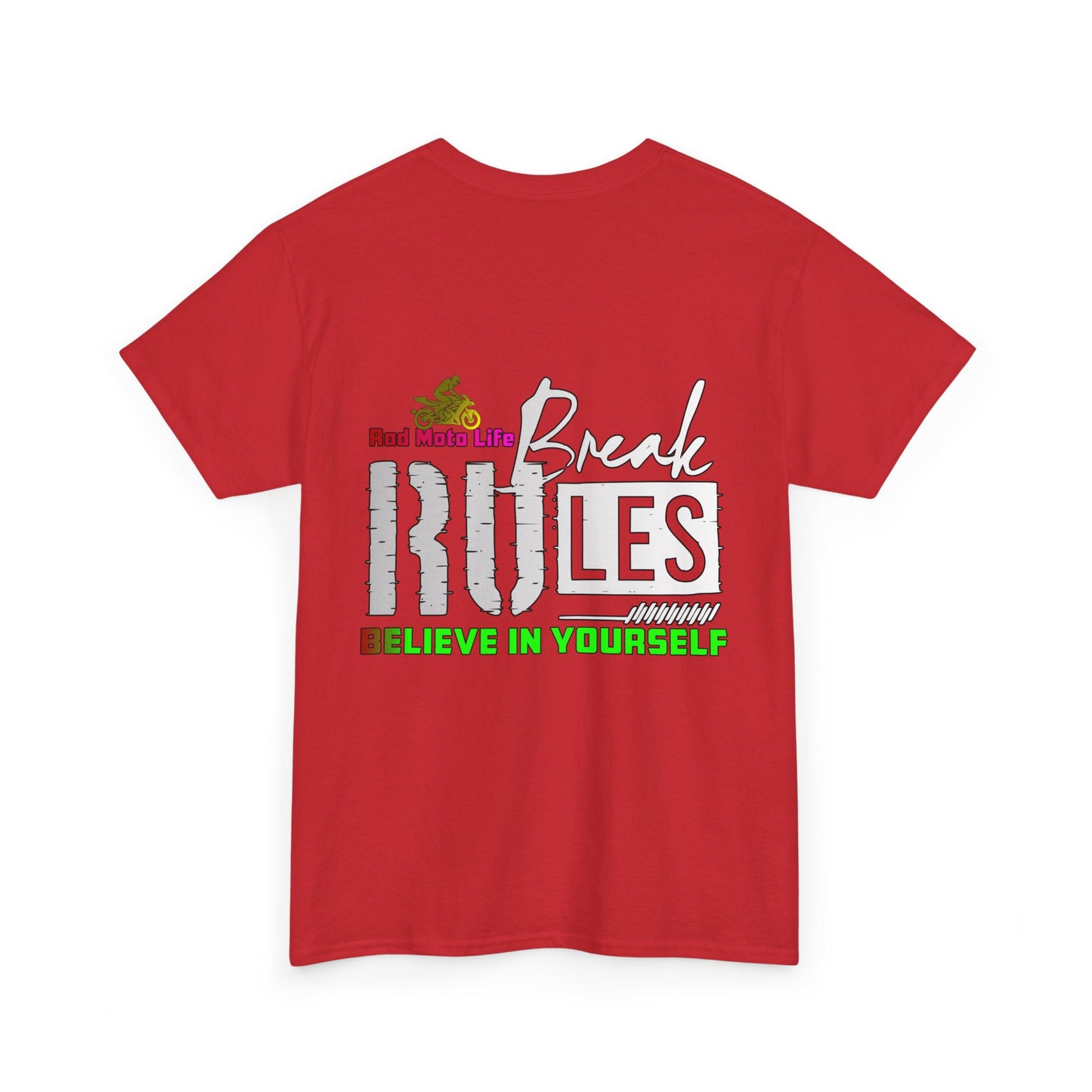 Break Rules, Rad Moto Life, Heavy Cotton T-Shirt