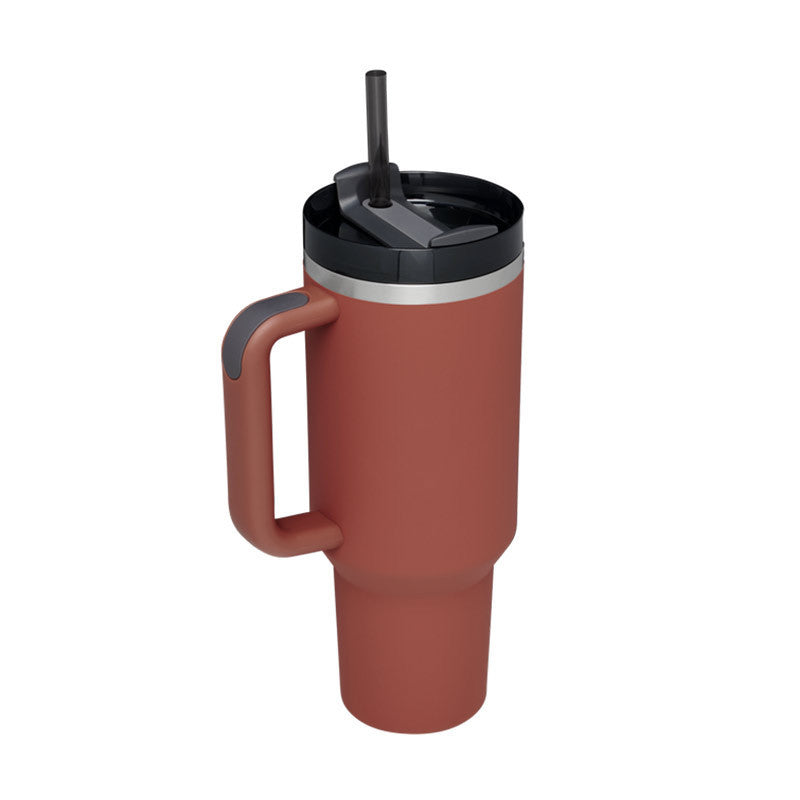 40 Oz Stainless Steel Tumbler with Lid & Straw