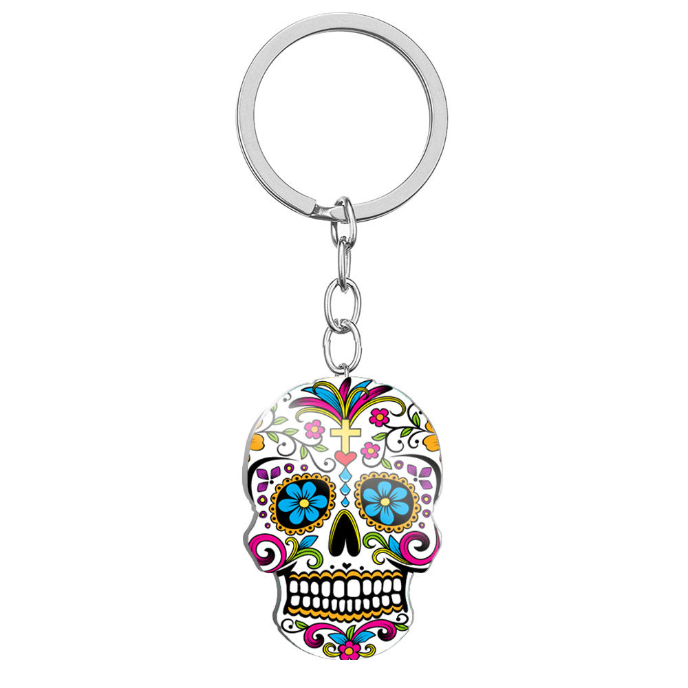 Day Of the Dead Skull Keychain