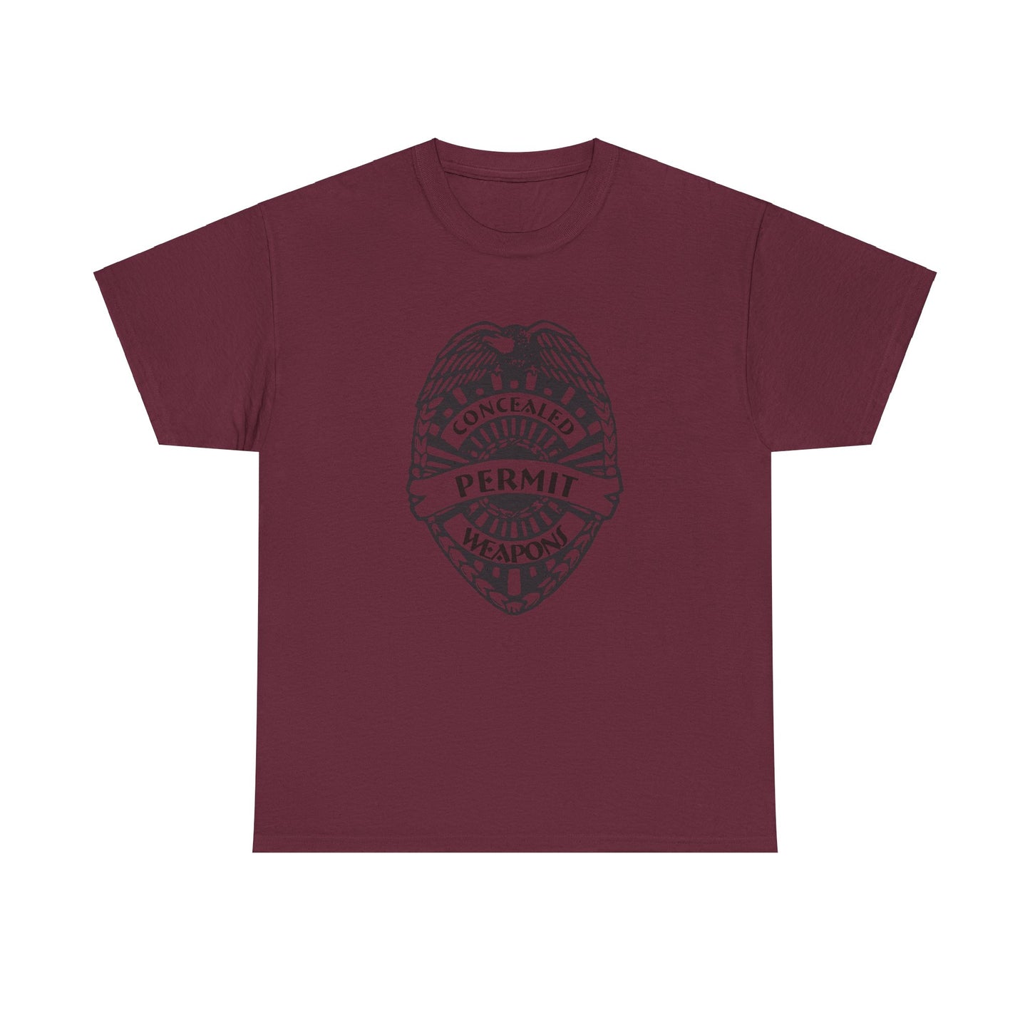 Concealed Weapons Permit Badge. Heavy Cotton T-Shirt