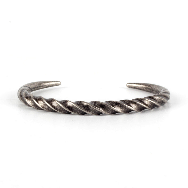 Twisted Steel Open End Bracelet