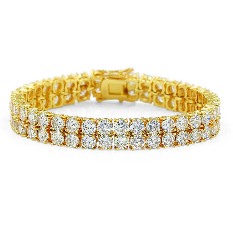 Double Row Inlaid Zircon Bracelet