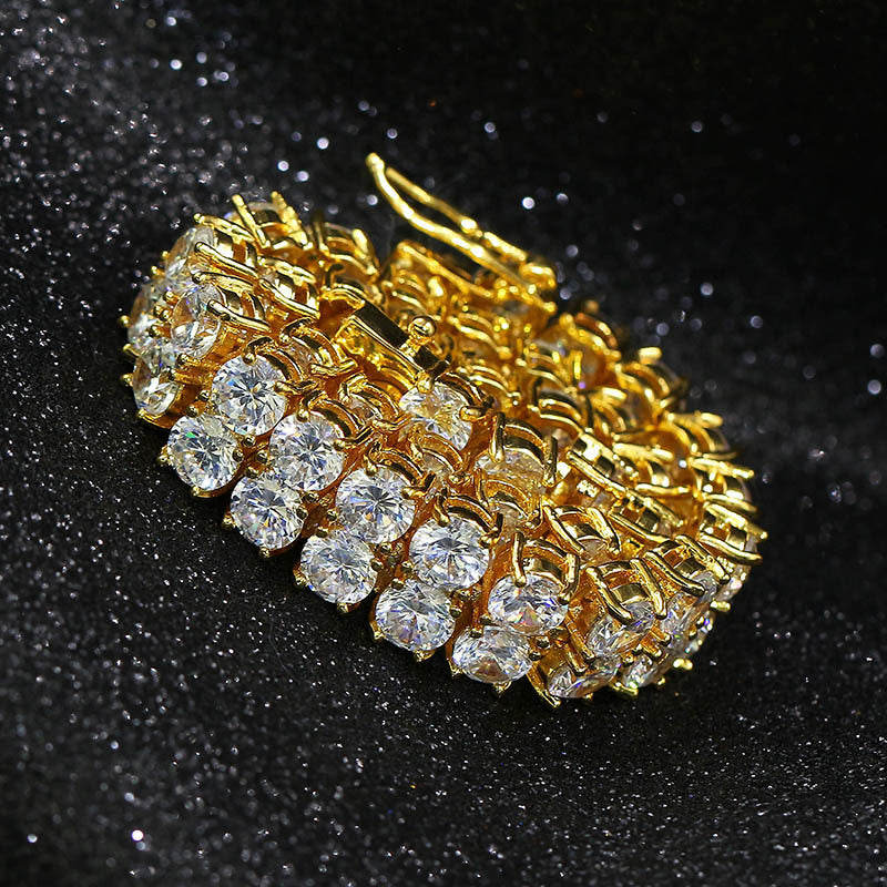 Double Row Inlaid Zircon Bracelet