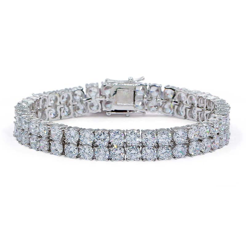 Double Row Inlaid Zircon Bracelet