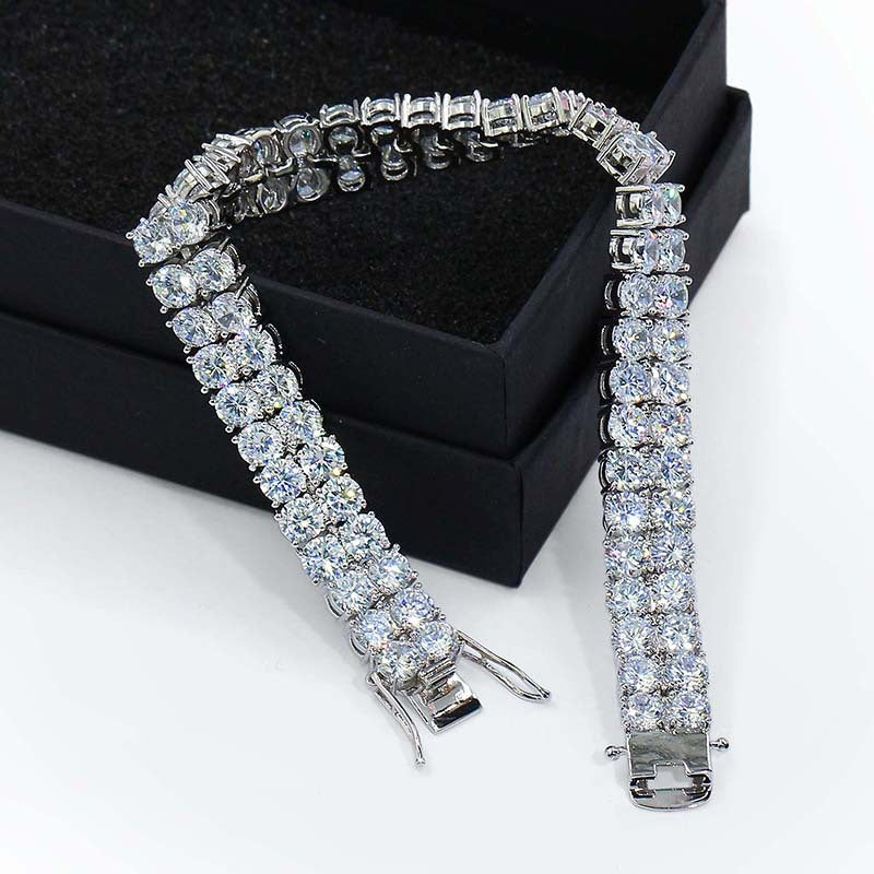 Double Row Inlaid Zircon Bracelet
