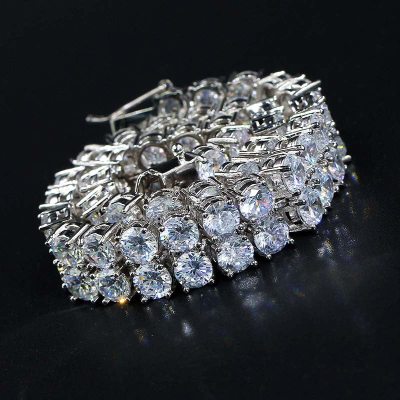 Double Row Inlaid Zircon Bracelet