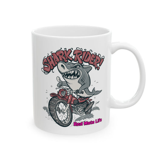 Shark Rider, Rad Moto Life, Coffee Mug
