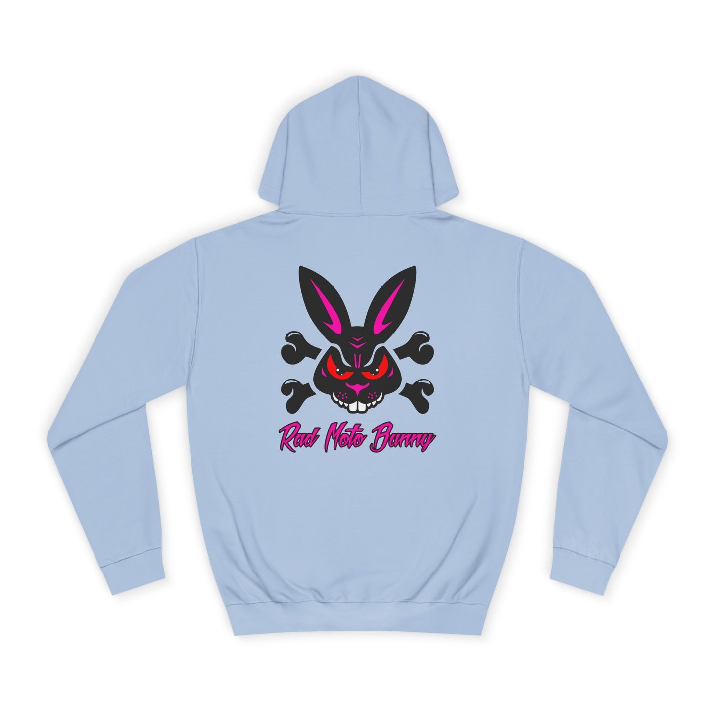 Rad Moto Bunny, Unisex Hoodie - Biker Style Sweatshirt for Motorcycle Enthusiasts