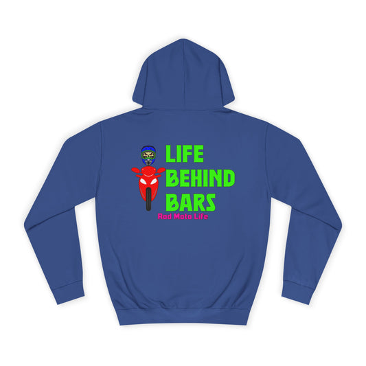 Life Behind Bars, Rad Moto Life Unisex Hoodie - Biker Style Sweatshirt for Motorcycle Enthusiasts