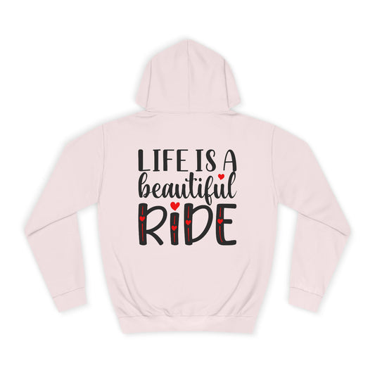 Life is a Beautiful Ride, Rad Moto Bunny, Unisex Hoodie - Biker Style Sweatshirt for Motorcycle Enthusiasts