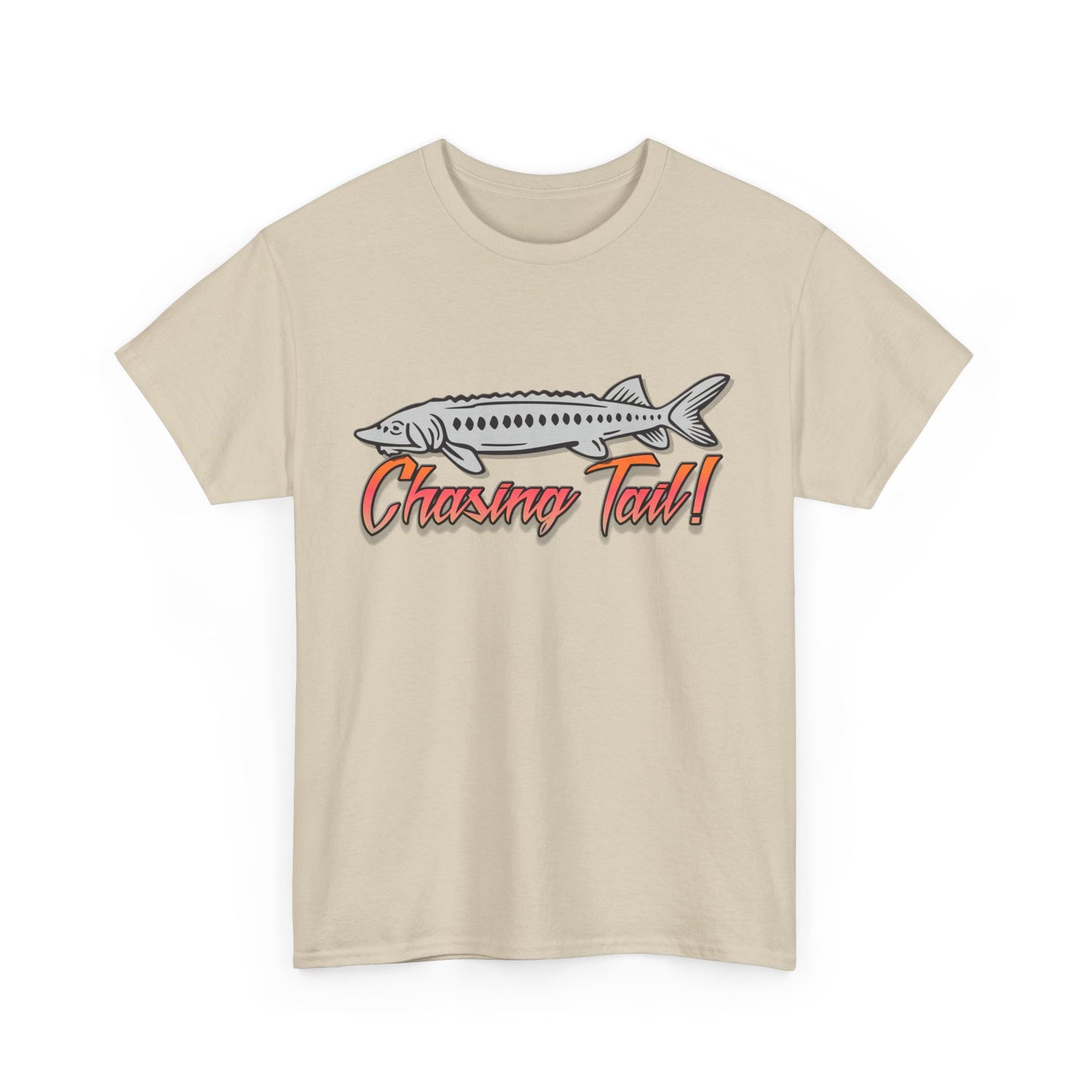 Chasing Tail Sturgeon. Heavy Cotton T-Shirt
