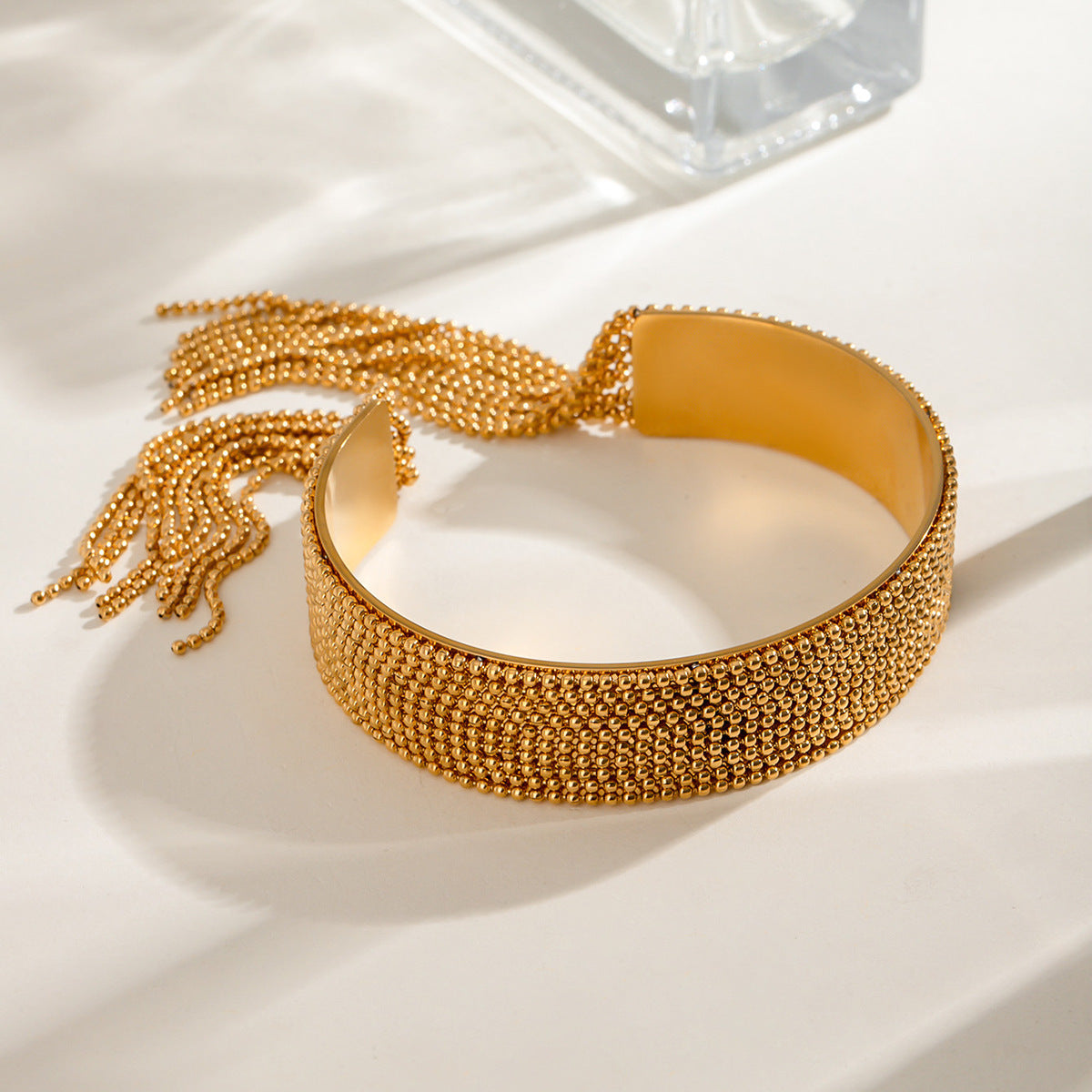 Stainless Steel Tassel Open-ended Bracelet