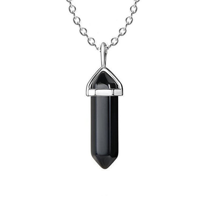 Natural Stone Wire Winding Pendant Necklace