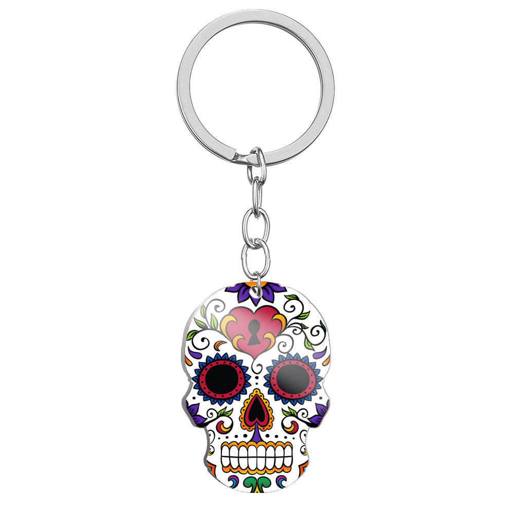 Day Of the Dead Skull Keychain