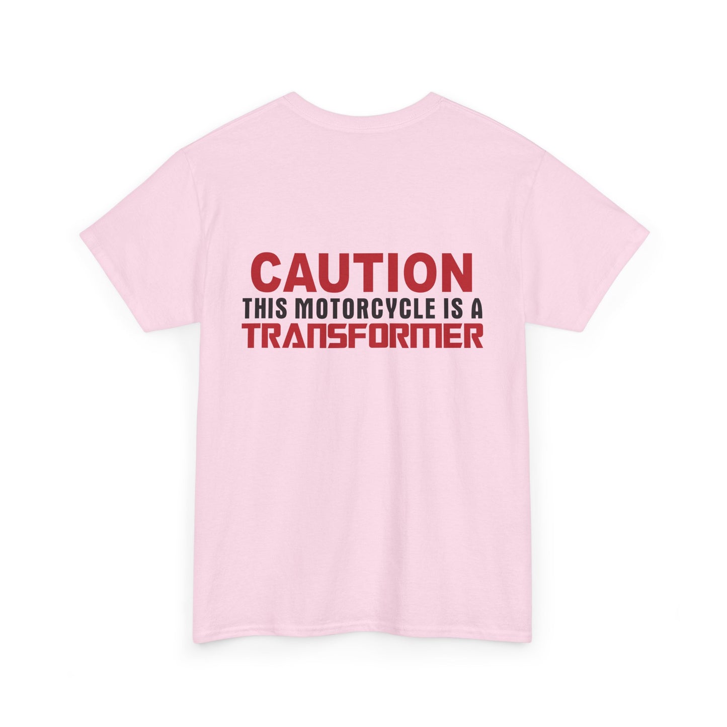 Caution, This Motorcycle is a Transformer, Rad Moto Bunny, Heavy Cotton T-Shirt
