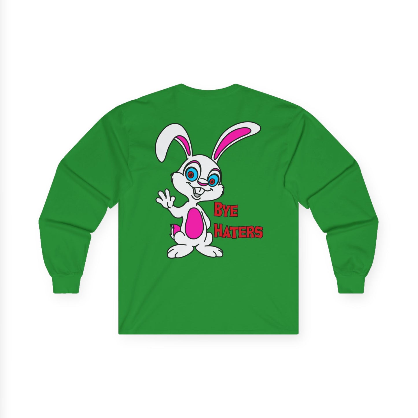 Bye Haters Bunny, Rad Moto Bunny, Unisex Long Sleeve Tee - Bold Graphic T-Shirt for Motorcycle Enthusiasts