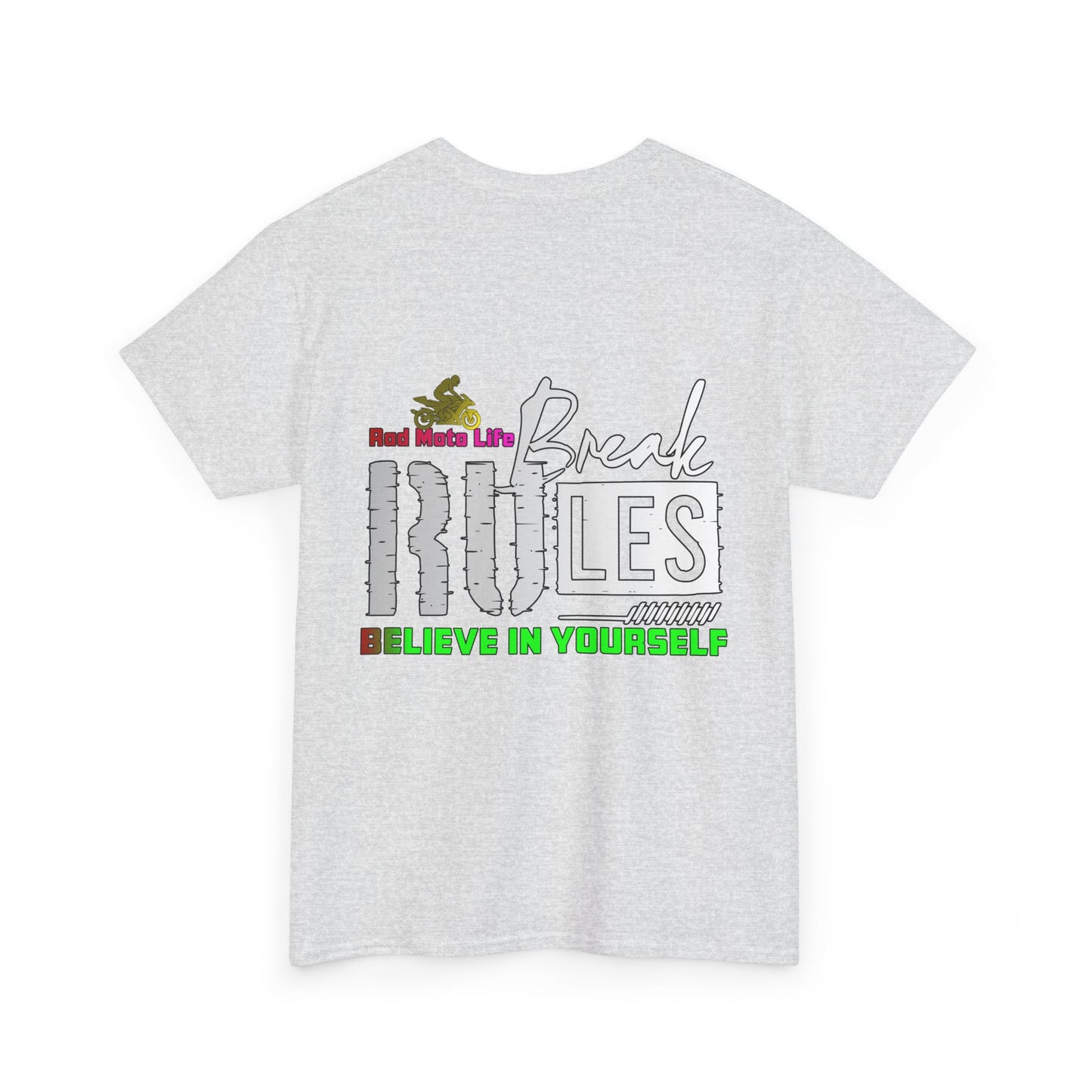 Break Rules, Rad Moto Life, Heavy Cotton T-Shirt