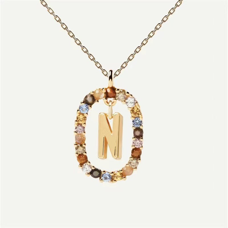Stylish Zircon Alphabet Clavicle Chain