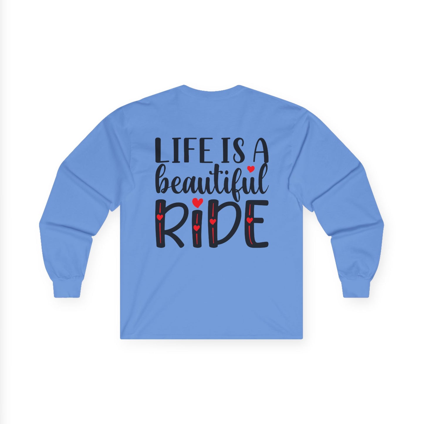 Life is a Beautiful Ride, Rad Moto Bunny, Unisex Long Sleeve Tee - Bold Graphic T-Shirt for Motorcycle Enthusiasts