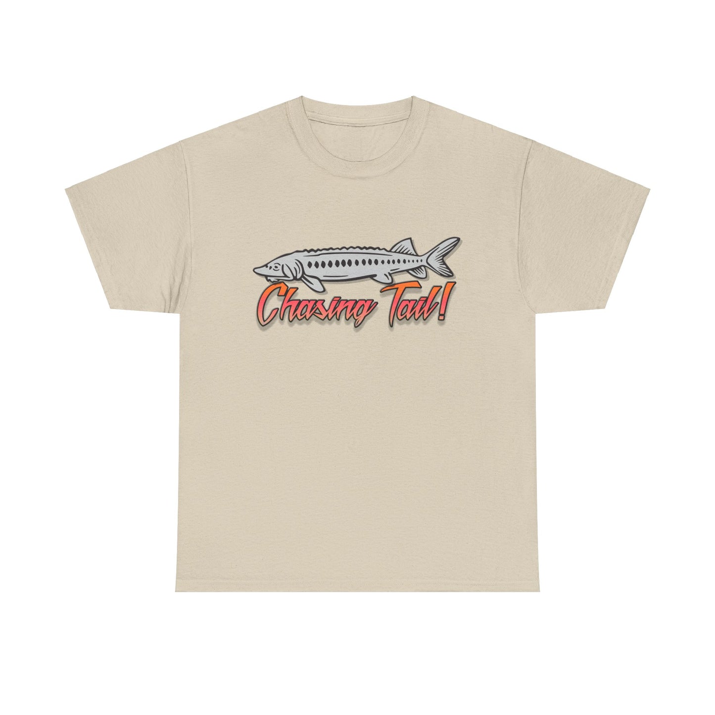 Chasing Tail Sturgeon. Heavy Cotton T-Shirt