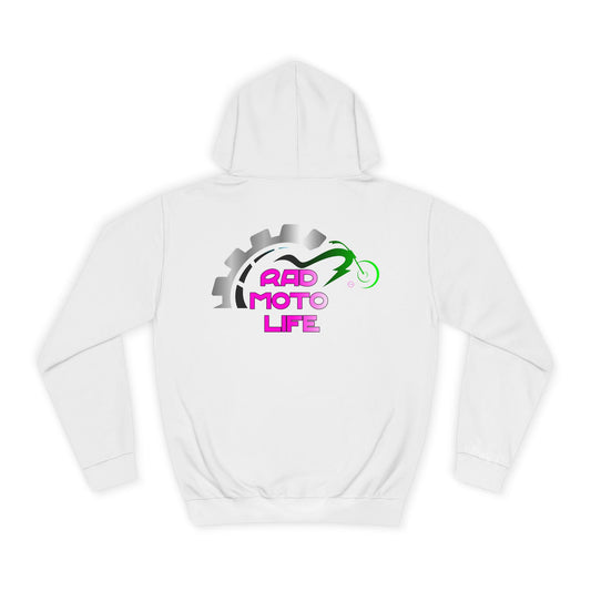 Geared, Rad Moto Life Unisex Hoodie - Biker Style Sweatshirt for Motorcycle Enthusiasts