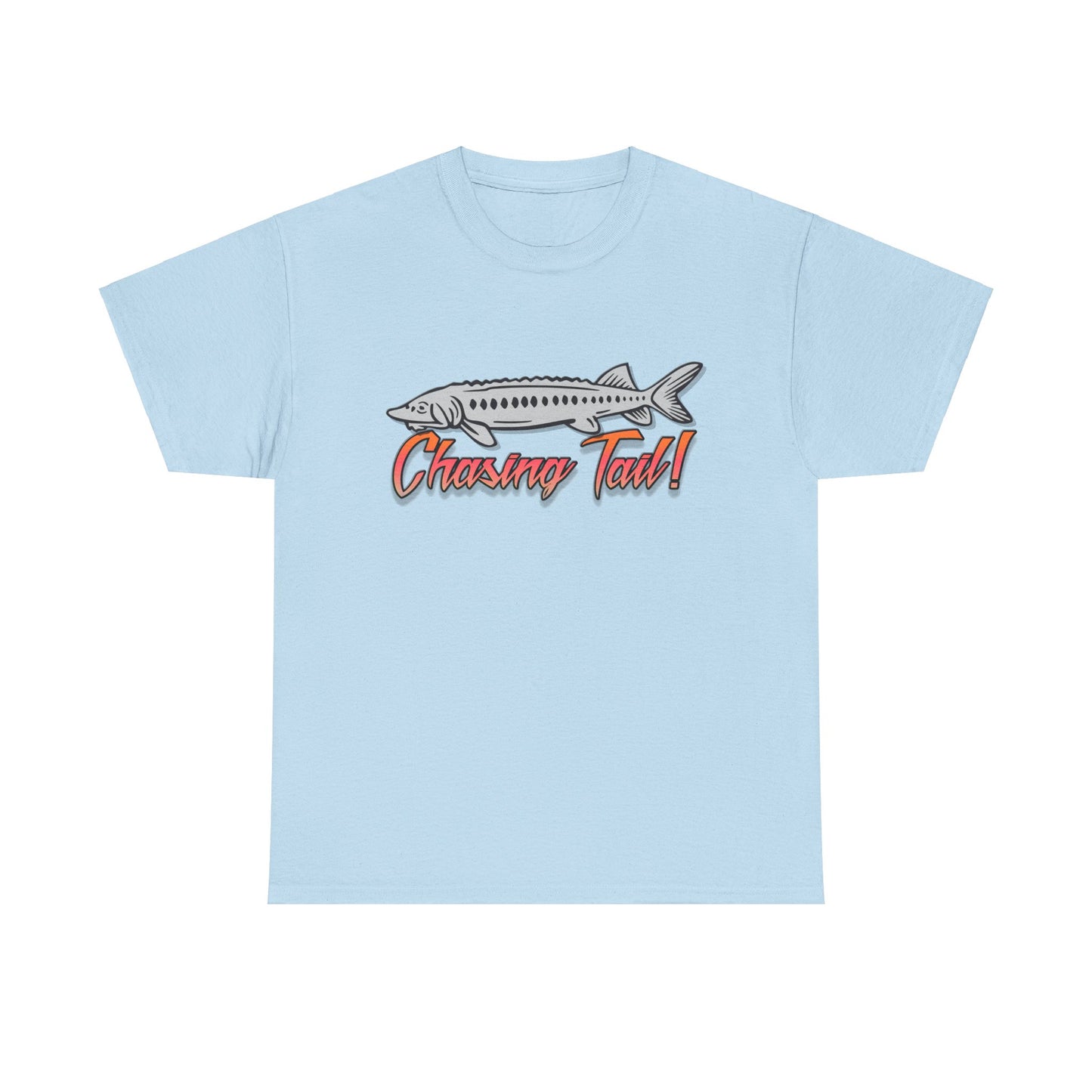 Chasing Tail Sturgeon. Heavy Cotton T-Shirt