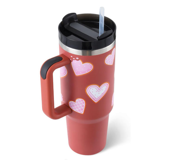 40 Oz Stainless Steel Tumbler with Lid & Straw