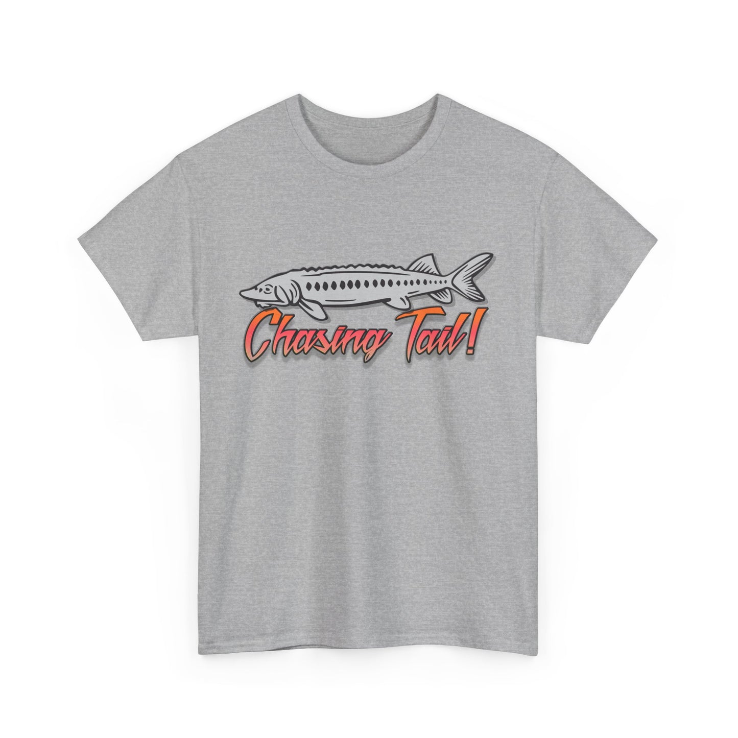 Chasing Tail Sturgeon. Heavy Cotton T-Shirt