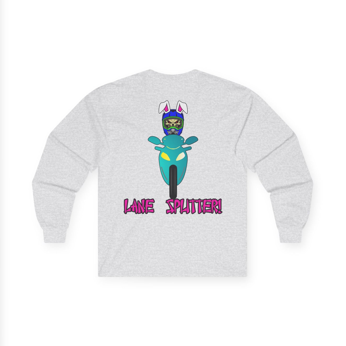 Lane Splitter, Rad Moto Bunny, Unisex Long Sleeve Tee - Bold Graphic T-Shirt for Motorcycle Enthusiasts