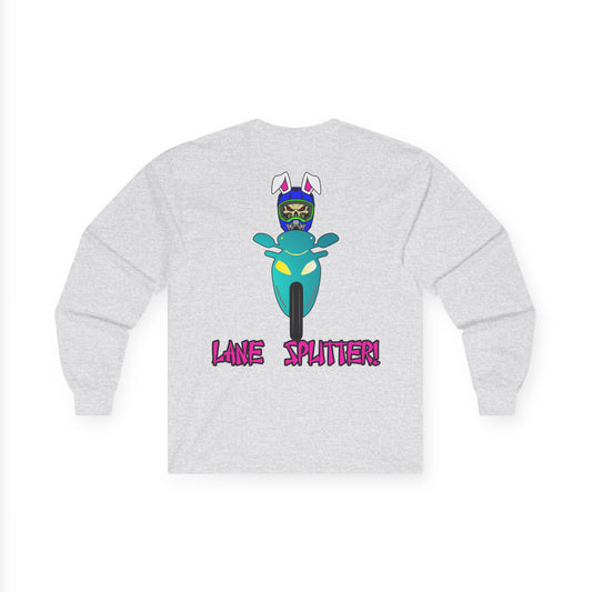 Lane Splitter, Rad Moto Bunny, Unisex Long Sleeve Tee - Bold Graphic T-Shirt for Motorcycle Enthusiasts