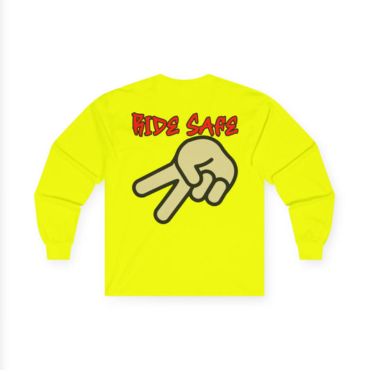 Ride Safe, Rad Moto Bunny, Unisex Long Sleeve Tee - Bold Graphic T-Shirt for Motorcycle Enthusiasts