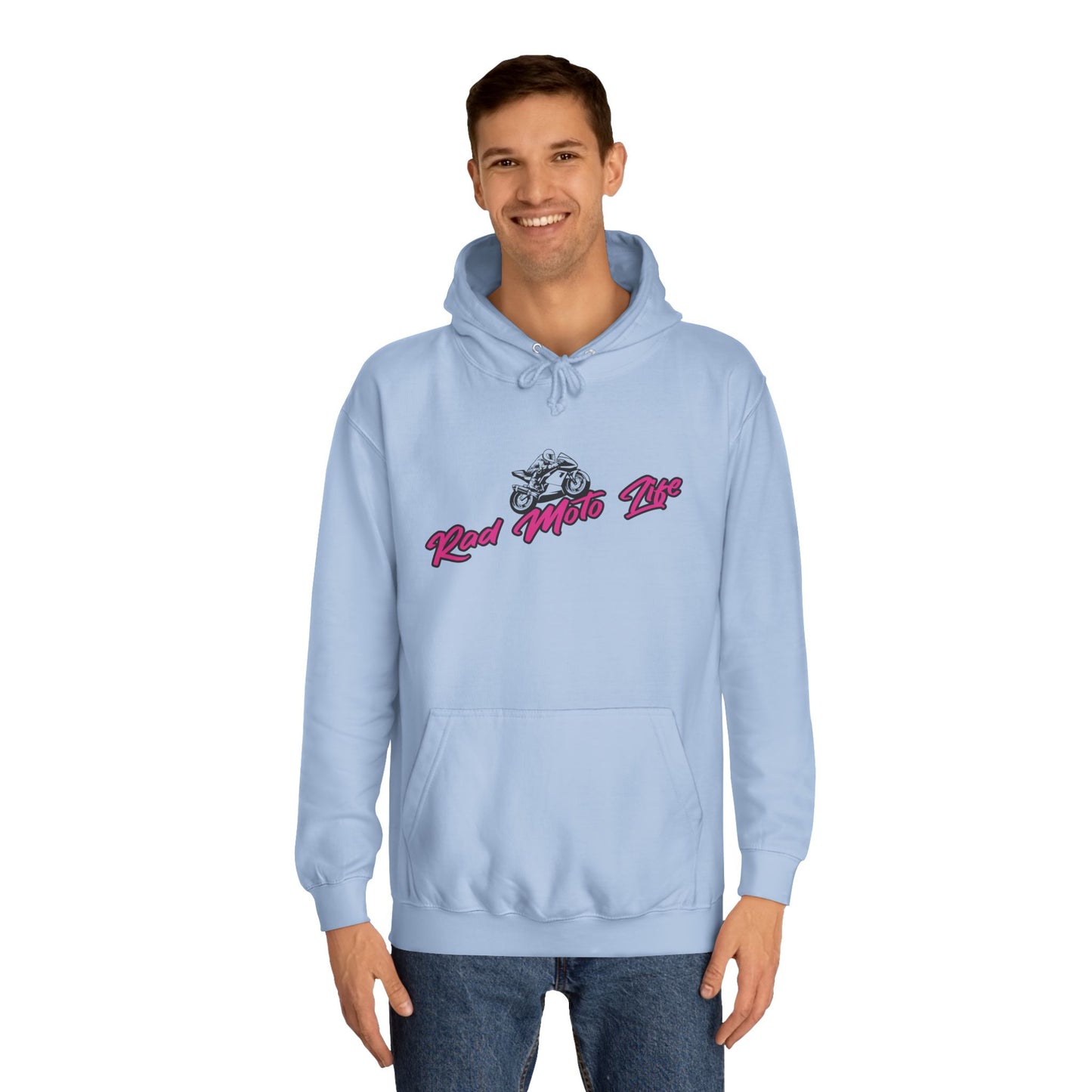 Geared, Rad Moto Life Unisex Hoodie - Biker Style Sweatshirt for Motorcycle Enthusiasts