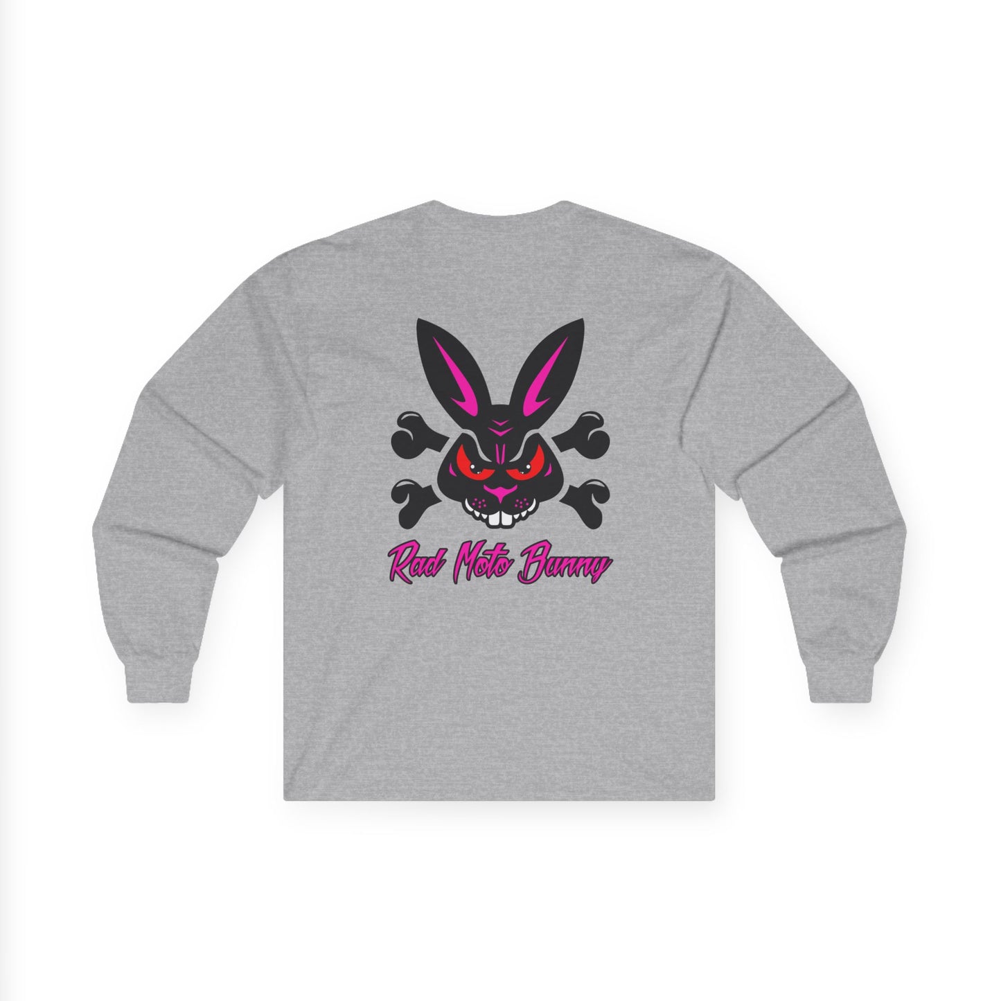 Rad Moto Bunny, Unisex Long Sleeve Tee - Bold Graphic T-Shirt for Motorcycle Enthusiasts